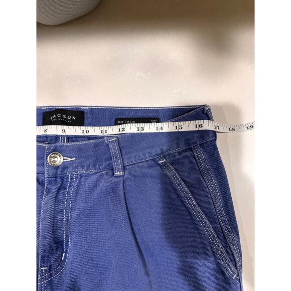PACSUN Men's Sz: 31x32 Blue Slim Pleated Blue Comfort Stretch Jean Pants - Picture 7 of 14